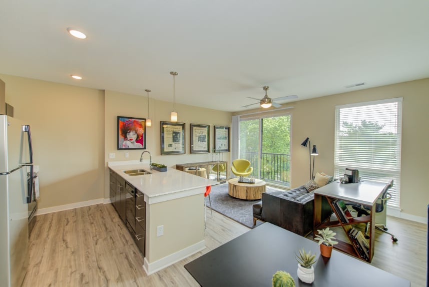 Open kitchen in a Noblesville apartment.